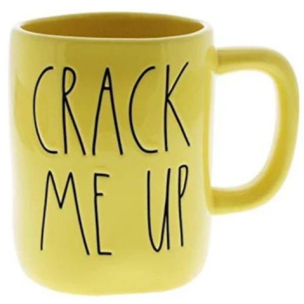 🐣 New Rae Dunn Crack Me Up Yellow Ceramic Coffee Tea Mug Easter Cup 🐣 Gift
